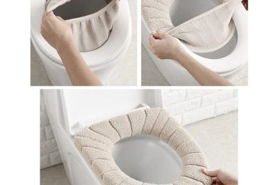 Comfortable velvet coral bathroom toilet seat cover (5)