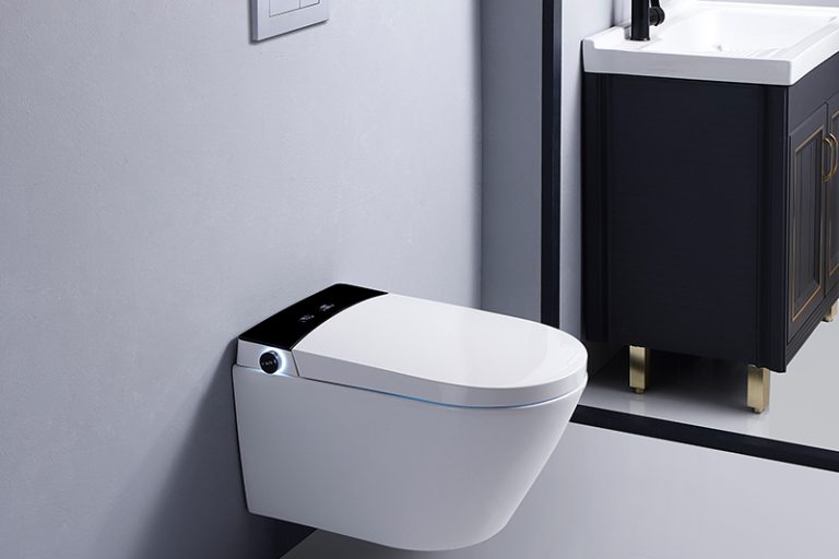 P trap ceramic automatic wall hung toilet (6)