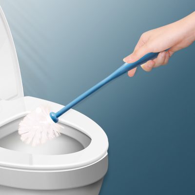 Plastic round cleaning toliet brush with handle (1)