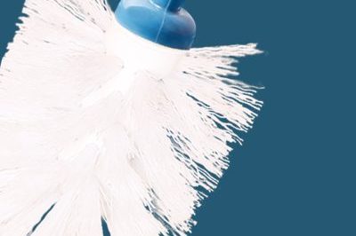 Plastic round cleaning toliet brush with handle (2)