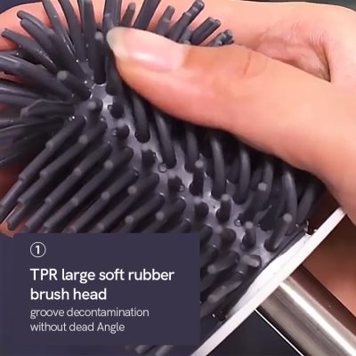Silicon toilet brush with two head (2)